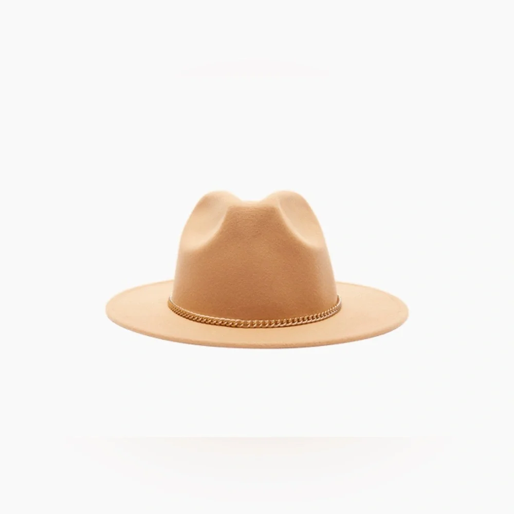 SUMMER & ROSE Fedora with Chain Camel Color - NWT
